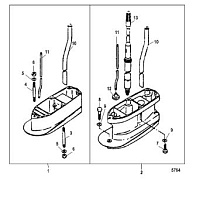 Удлинитель корпуса приводного вала 2-х тактного ПЛМ MERCURY 30 M Серийный номер от 0N055505 и выше