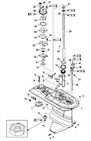 Корпус коробки передач, приводной вал 2.31:1 0T622484/ 0P222544 и ниже 2-Х ТАКТНОГО ПЛМ MERCURY 60 Серийный номер от 0P017000 до 0P325499