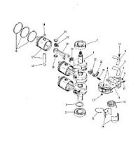 Коленчатый вал, поршни и шатуны 2-Х ТАКТНОГО ПЛМ MERCURY 50EO Серийный номер от 0B122930 до 0D000749