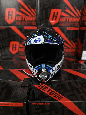 Шлем кроссовый детский HETOSHI Cross-Kids KY-B12 цв.Сине-черно-белый Матовый р.Y-M