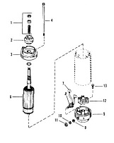 Стартер в сборе 2-Х ТАКТНОГО ПЛМ MERCURY 50EO Серийный номер от 9683055 до 9885344