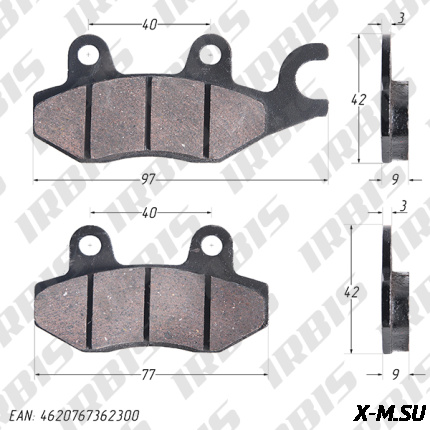 Колодки тормозные дисковые NIRVANA,VOLCAN,Z50R, LX, Z1 (зад.) VJ (перед.); (c ух