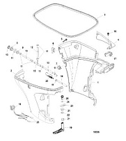 Низ капота 4-Х ТАКТНОГО ПЛМ MERCURY 80 Серийный номер от 1B227000 до 1B366822
