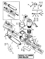 Компоненты силовой отделки (S/N-0C160935 и ниже) 2-х тактного ПЛМ MERCURY 50EO Серийный номер от 0A721308 и выше