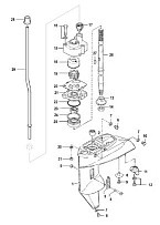 Корпус шестерни, приводной вал-Bigfoot 4-Х ТАКТНОГО ПЛМ MERCURY 8 Серийный номер от 0P325500 и выше