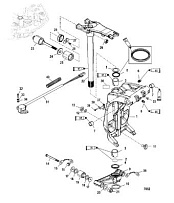 Поворотный кронштейн и рулевой рычаг  4-Х ТАКТНОГО ПЛМ MERCURY 135 Серийный номер от 0P464488 до 0P514868